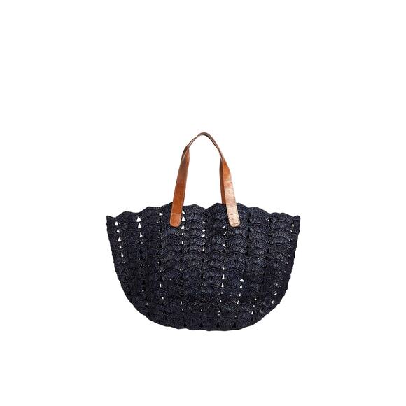 Mar Y Sol 'Paros' Blue Raffia Tote - Picture 1 of 4
